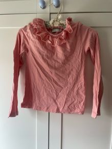 Leigh tucker blush pink blouse with frill collar age 6-7
