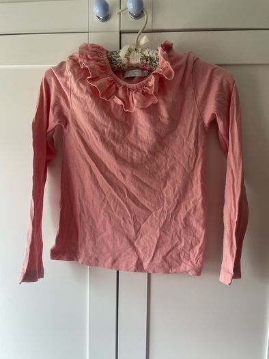 Leigh tucker blush pink blouse with frill collar age 6-7