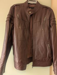 Barneys Originals genuine leather jacket burgundy Size M Medium