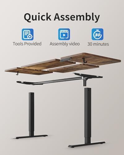 Electric Standing Desk Height Adjustable For Gaming and Computer, 120 x 60cm