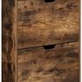 Shoe cabinet with 2 flaps, shoe rack with additional compartment, shoe storage, shoe organizer, melamine coating, 60 x 24 x 102 cm, vintage brown Image 4
