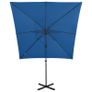 Cantilever Umbrella with Pole and LED Lights Azure Blue 250 cm Image 6