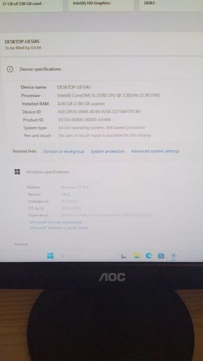 Pcspecialist Desktop full core i5