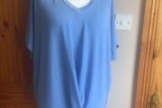QED London Ladies Blue Stylish Short Sleeve Jumper Size M/L includes postage