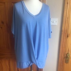 QED London Ladies Blue Stylish Short Sleeve Jumper Size M/L includes postage