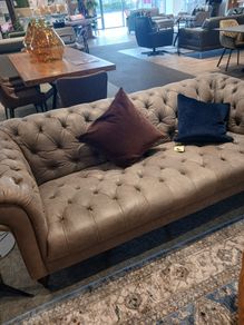 Sofa leather chesterfield