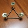 Triangular Brass Candelabra by Lars Bergsten for Gusum, Sweden, 1960s. Image 7