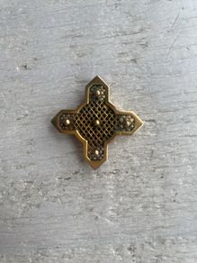 Vintage Medieval Cross with Onyx
