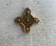 Vintage Medieval Cross with Onyx