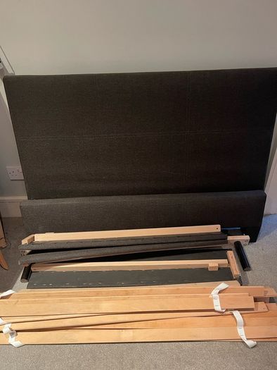 Stunning Modern Dark Grey 4Ft Small Double Wooden Bed Frame - Can Deliver