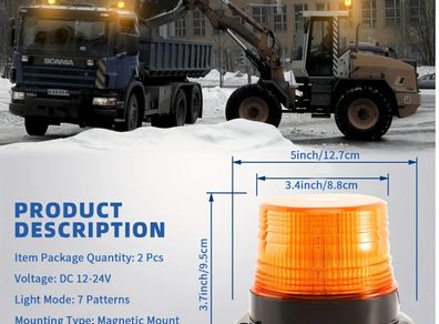 Amber LED Beacon Lights 12-24V