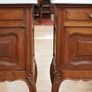 Pair of Antique Oak Marble Top Bedside Cabinets Image 6