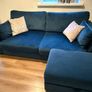 DFS Navy Plush Sofa Image 6
