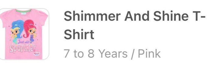 Shimmer & Shine T-Shirt age 7-8 NEW