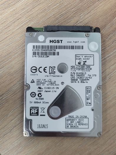 Hgst 500gb 2.5-inch Sata Hard Drive