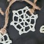 Handmade Crochet Christmas Tree Decorations, Set of 11 Snowflakes Rustic Boho Image 6