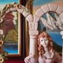 Capodimonte Italian Figurine Signed Large Table Lamp With Silky White Shade 27 Inches Tall Image 9