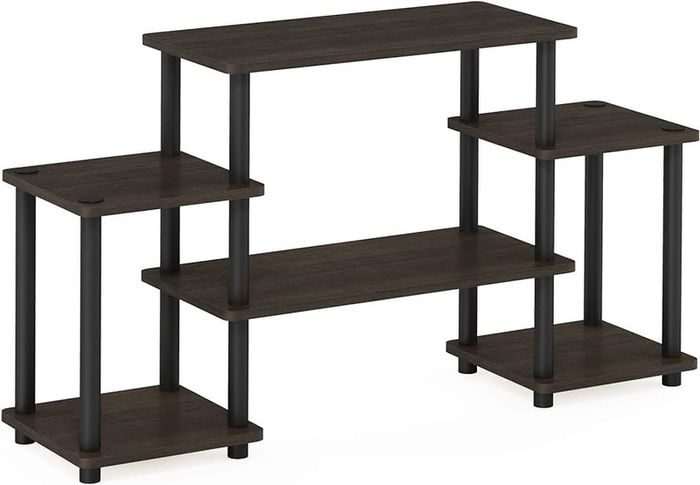 Turn-N-Tube No Tools Entertainment Center, TV Unit, TV Stands, Dark Brown/Black, 105.4 (W) x 58 (H) x 29.5 (D) cm