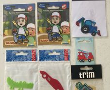 Assorted iron-on motifs for customising children's clothing