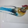 Pair of Hand Blown Multicoloured Art Glass Rooster Figurines Image 8