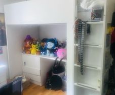 Ikea Loft Bed with desk and extra storage
