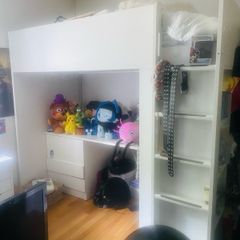 Ikea Loft Bed with desk and extra storage