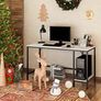 Computer Desk, Office Work Desk with 2 Shelves, Laptop Table for student and worker, Study Table, Writing Desk for Bedroom, Home, Office, Large Rustic Desk,140 x 60 x 75 cm (FREE POSTAGE) Image 5