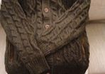 mens cardigan  brown mix fab