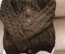 mens cardigan  brown mix fab
