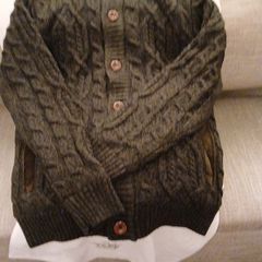 mens cardigan  brown mix fab