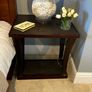 Pair of Dark Wood Bedside Lockers / Tables Image 2