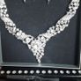 Silver Crystal  Bride's Designer Neck Piece and Earrings Image 5