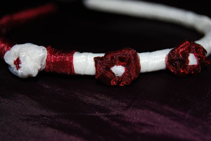 Handmade organza hairband with flowers
