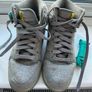 Vintage 2002 Nike 6.0 Dunk High, grey fleece women shoes, trainers, size UK 4 Image 2