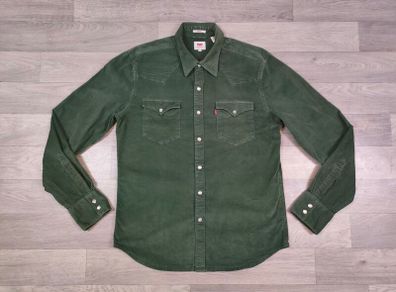 Levis Stretch Corduroy Western Shirt Mens Medium