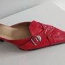 leather pointed toe red shoes size uk 2 barely worn like new Image 5