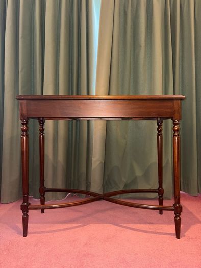 French Oxbow Mahogany Console Table