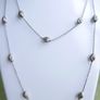 Vintage  Long Sterling Silver Necklace Swirly Oval Beads Length 31" - 10,7g Image 3