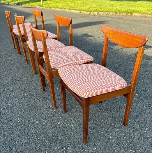 Vintage Retro Danish Teak chairs in the manner of Skovby, Mobelfabrik 1970s, Set of 6