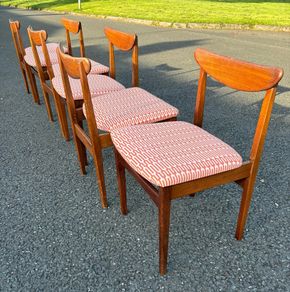 Vintage Retro Danish Teak chairs in the manner of Skovby, Mobelfabrik 1970s, Set of 6