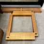 Modern Glass Dining Table with Wooden Frame Image 2