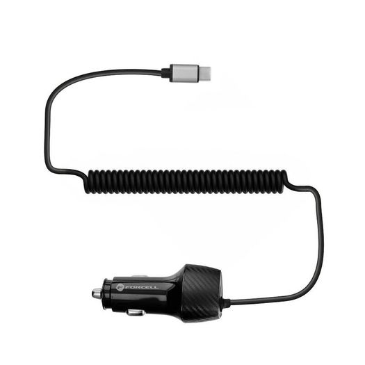 Forcell Type-C Car Fast Charger USB+USB C 38W