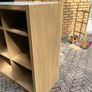 Veneered oak shelving unit with glass top Image 3