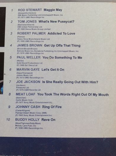 The Greatest Male Artists CD compilation
