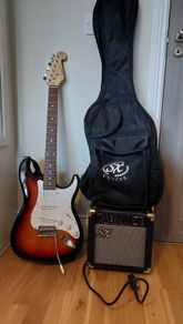 Electric guitar and amp