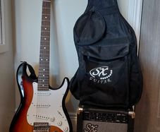 Electric guitar and amp