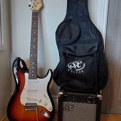 Electric guitar and amp