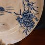 Fabulous Vintage Rare Arklow Pottery Blue and White 10 Inch Wall Plate in an Unusual Pattern with Carnations and a Windmill on a Hill, Very Aesthetic Movement in Style, Display Only Image 2