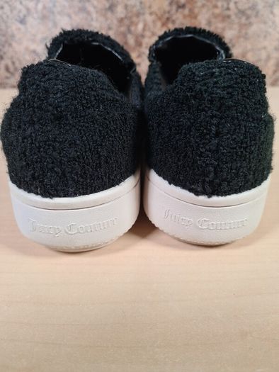 womens girls JC Juicy Couture Black terry cloth teddy Teresa slip on trainer  Size UK 4 EU 37