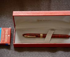 Sheaffer Crest 581 Nova Flame Red Solid 18K Gold 750 Two Tone Triumph Nib Fountain Pen
